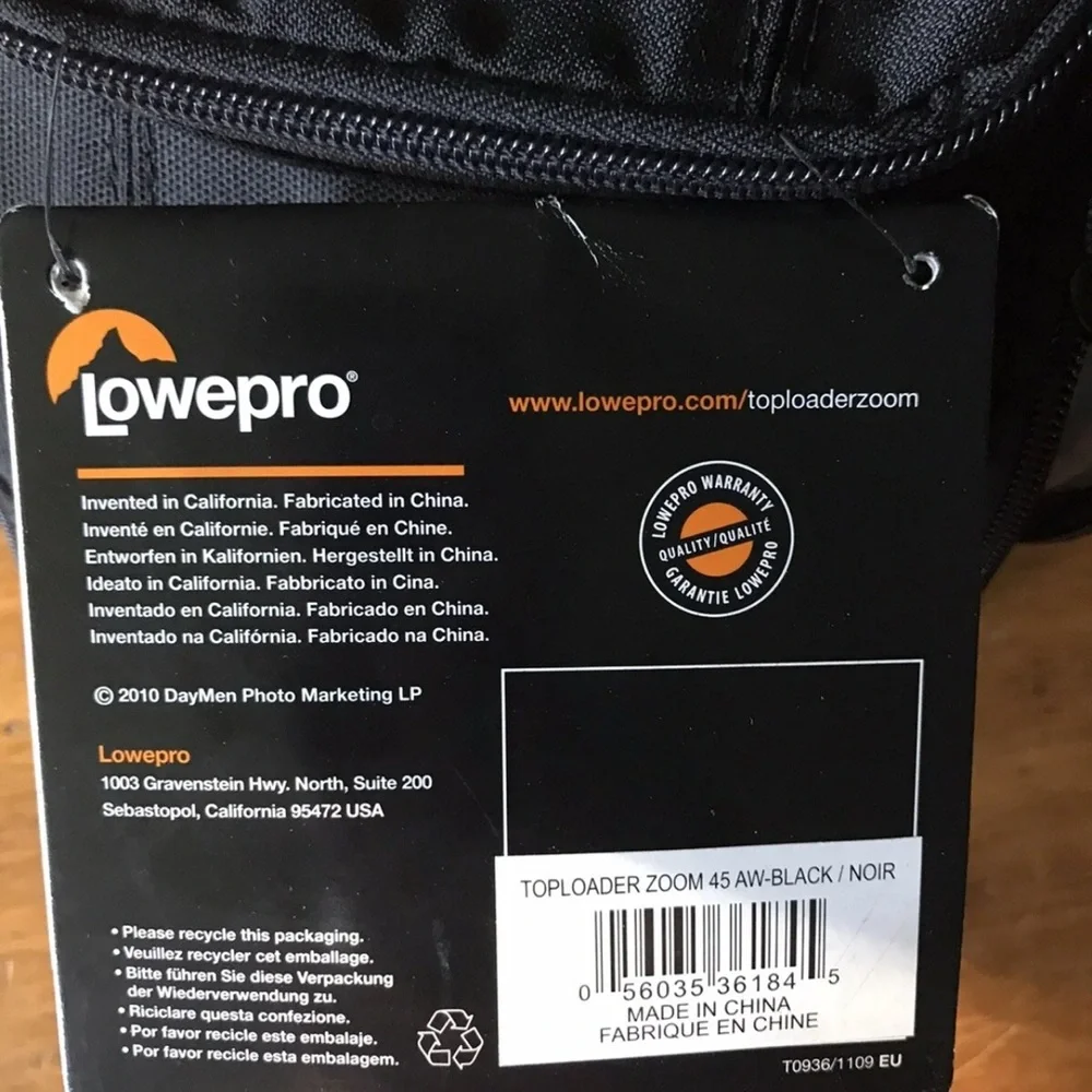 Lowepro Black Toploader Zoom 45 AW Camera Bag NWT